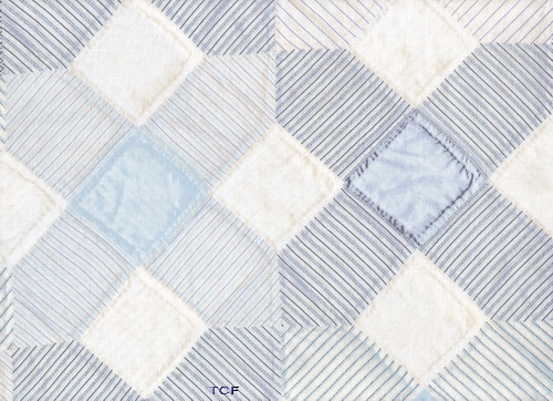 Blue White X Quilt Fabric Blocks